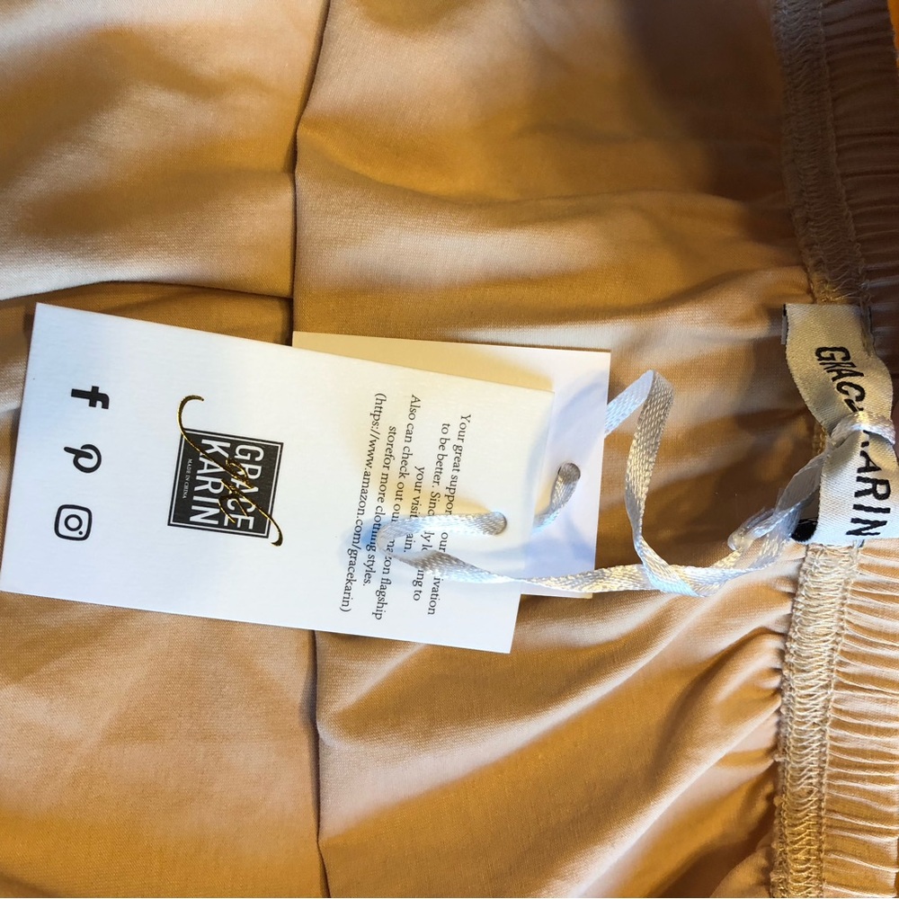 GRACE KARIN Knee Length Underskirt, Cream With Lace Hem, Half Slip, Size 2XL - Picture 5 of 8
